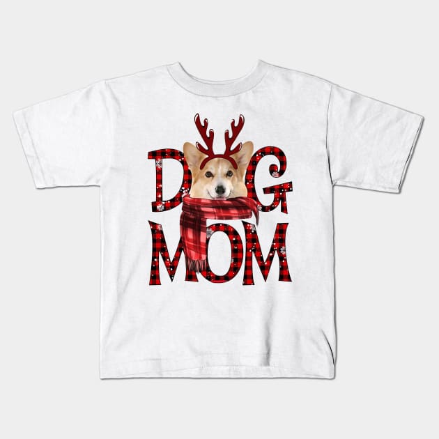 Corgi Mom Christmas Dog Mom Dog Lovers Kids T-Shirt by Benko Clarence